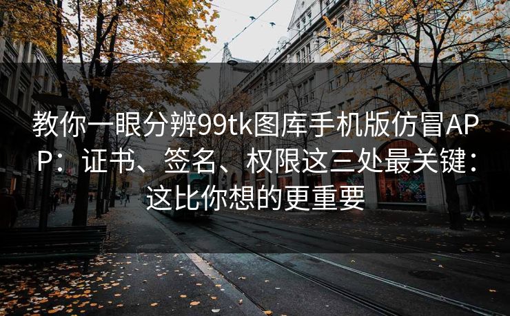 教你一眼分辨99tk图库手机版仿冒APP：证书、签名、权限这三处最关键：这比你想的更重要
