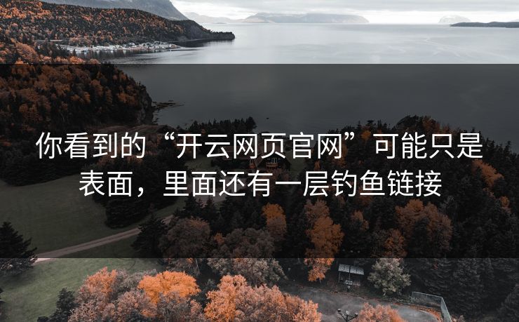 你看到的“开云网页官网”可能只是表面，里面还有一层钓鱼链接