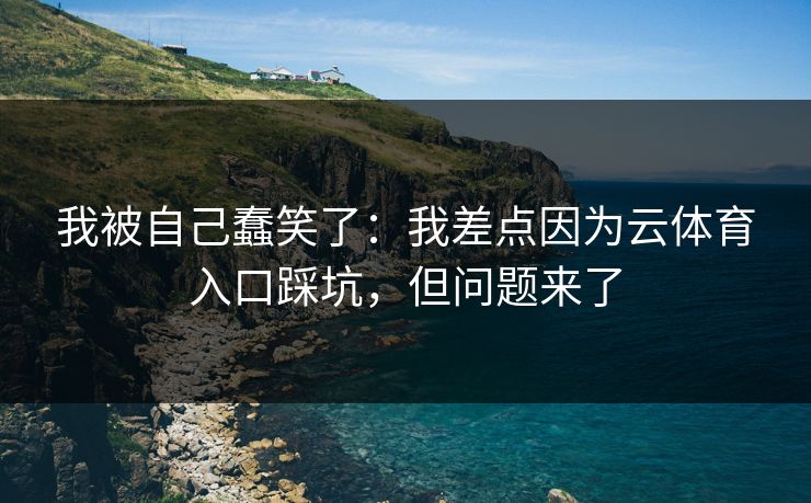 我被自己蠢笑了：我差点因为云体育入口踩坑，但问题来了