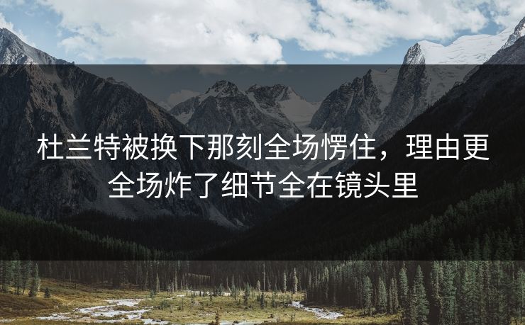 杜兰特被换下那刻全场愣住，理由更全场炸了细节全在镜头里