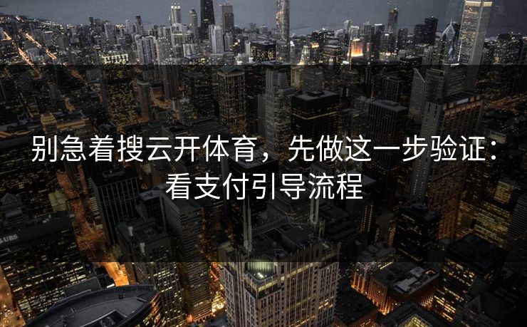 别急着搜云开体育，先做这一步验证：看支付引导流程