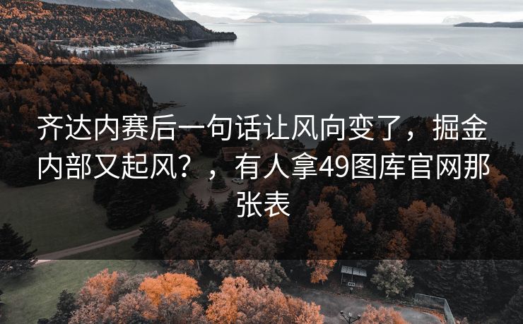齐达内赛后一句话让风向变了，掘金内部又起风？，有人拿49图库官网那张表